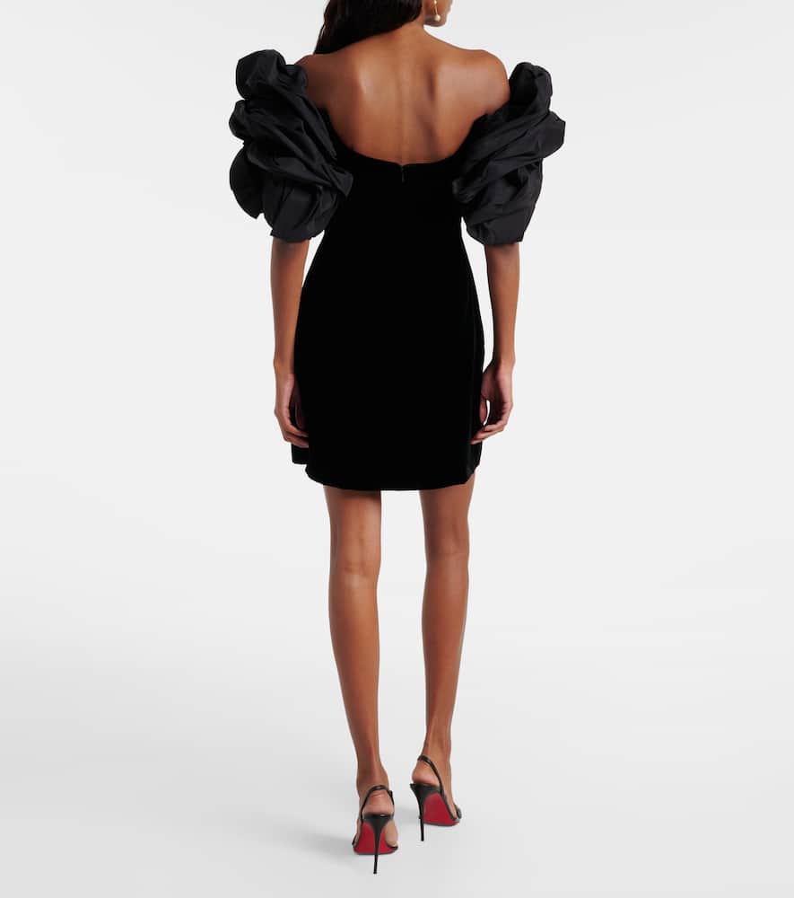 Off-shoulder velvet minidress