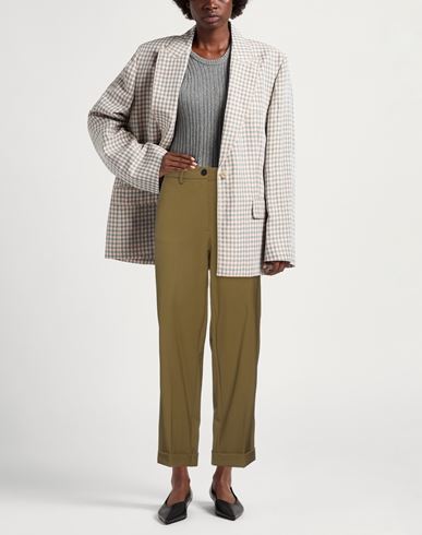 Momoní Woman Pants Military green Size 2 Virgin Wool, Elastane