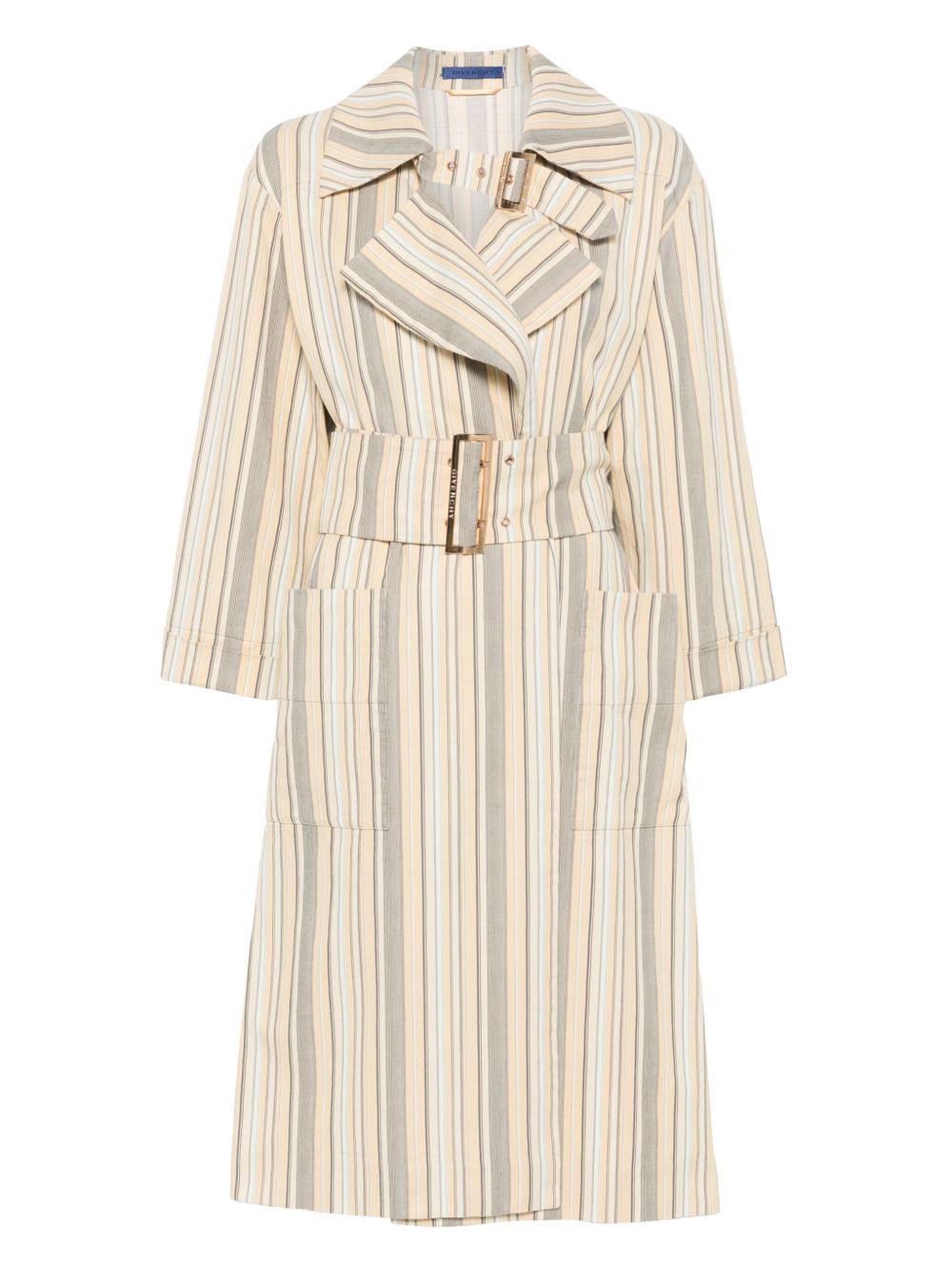 Givenchy Pre-Owned 2010s striped coat - Yellow