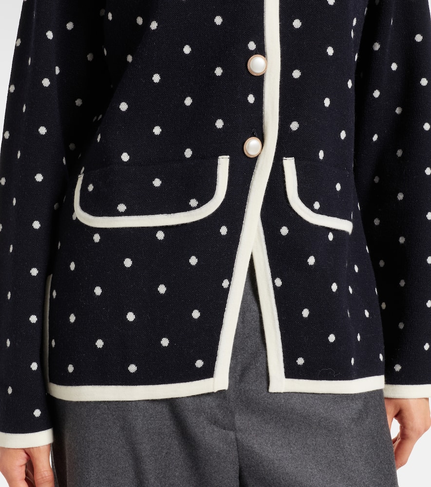 Mirja polka-dot wool-blend cardigan
