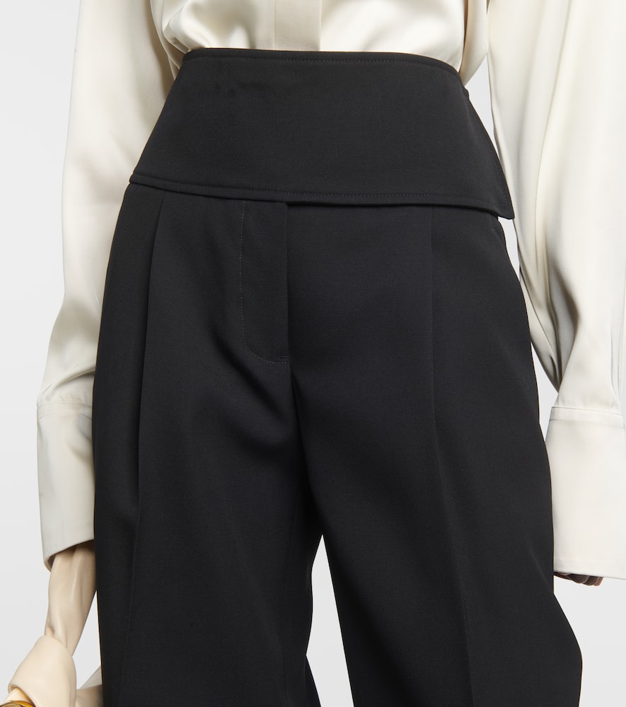 High-rise wool wide-leg pants