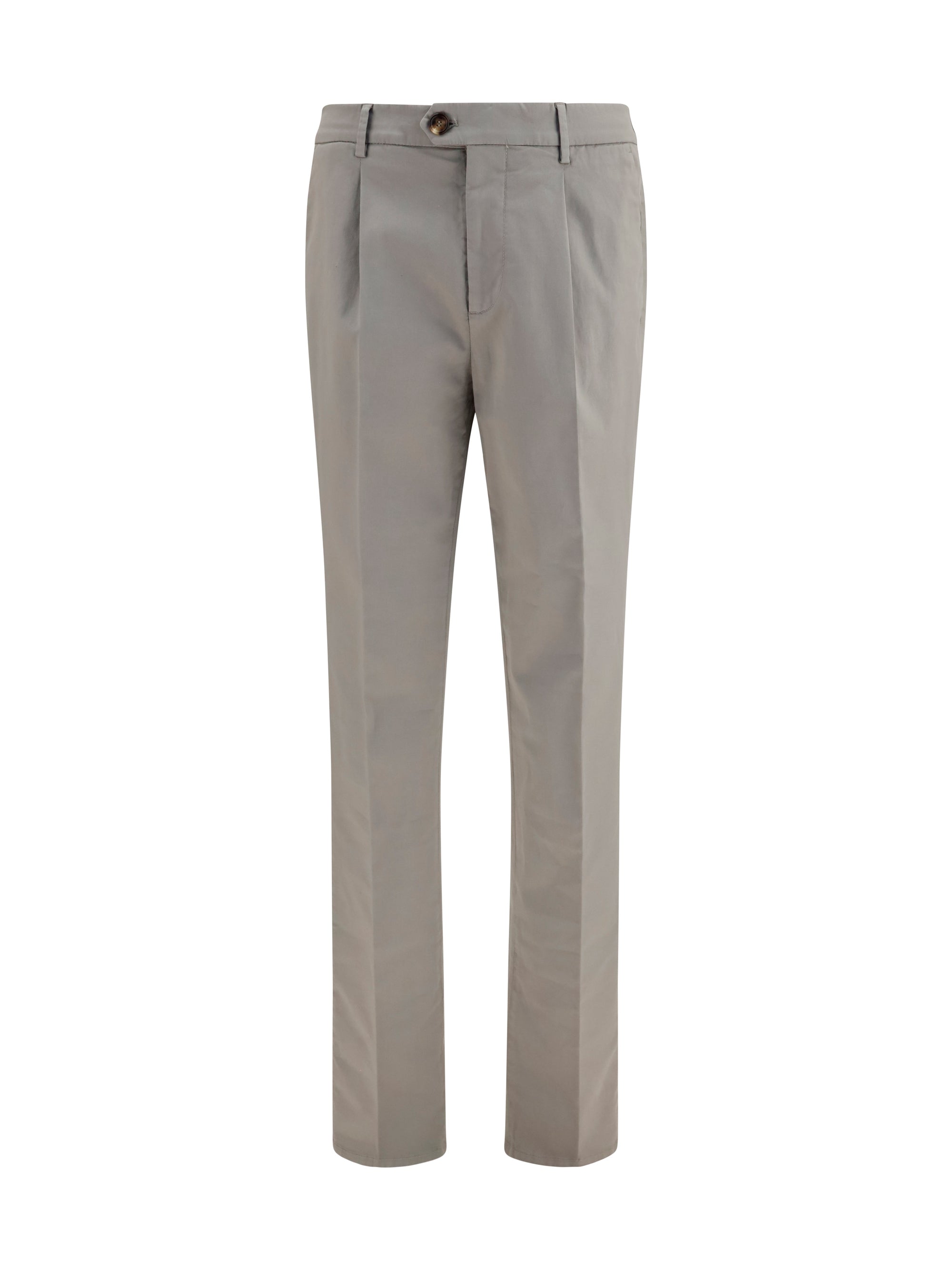 Cotton Blend Chino Pants — Gray