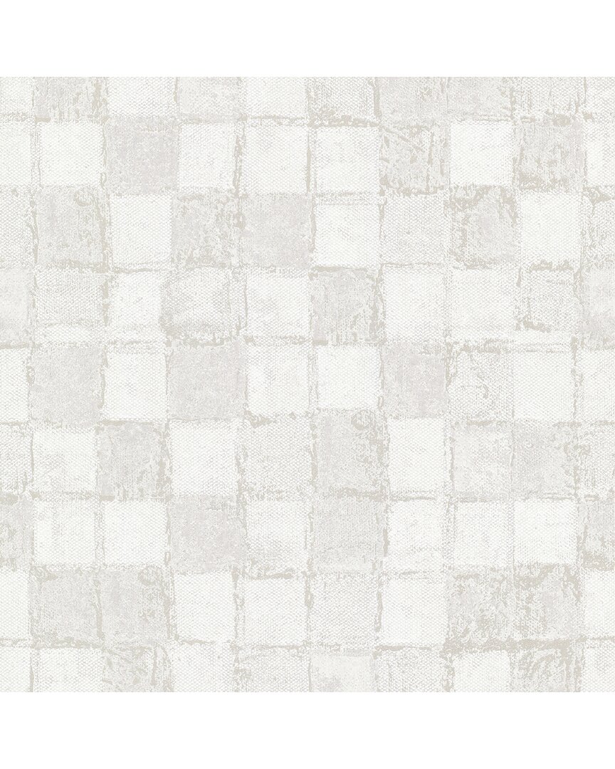 A-Street Prints Varak Platinum Checkerboard Wallpaper