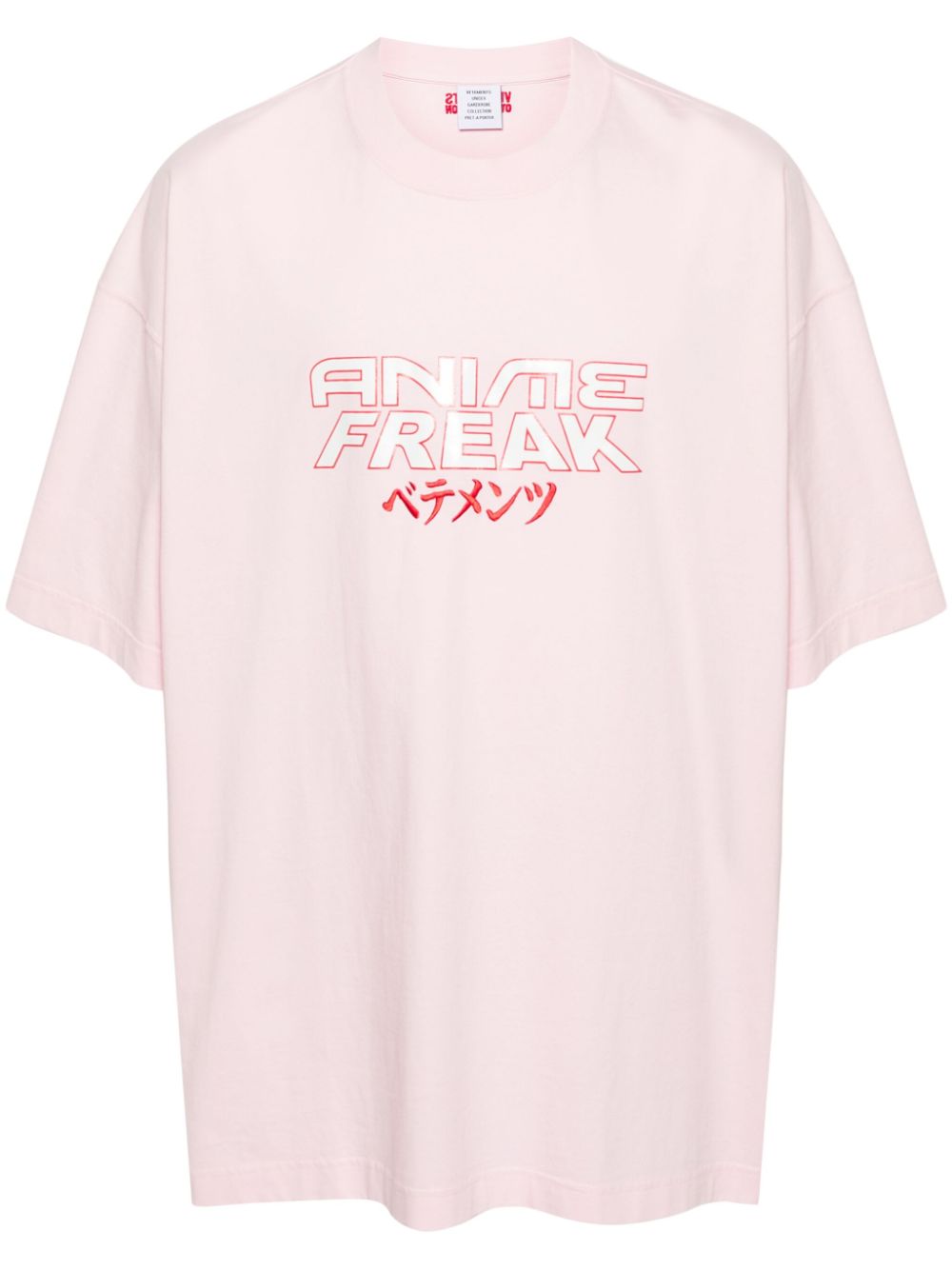 Slogan-print cotton T-shirt - Pink