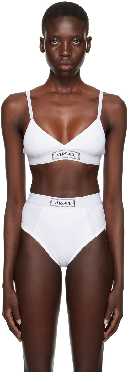 Versace Underwear White 90s Vintage Bralette