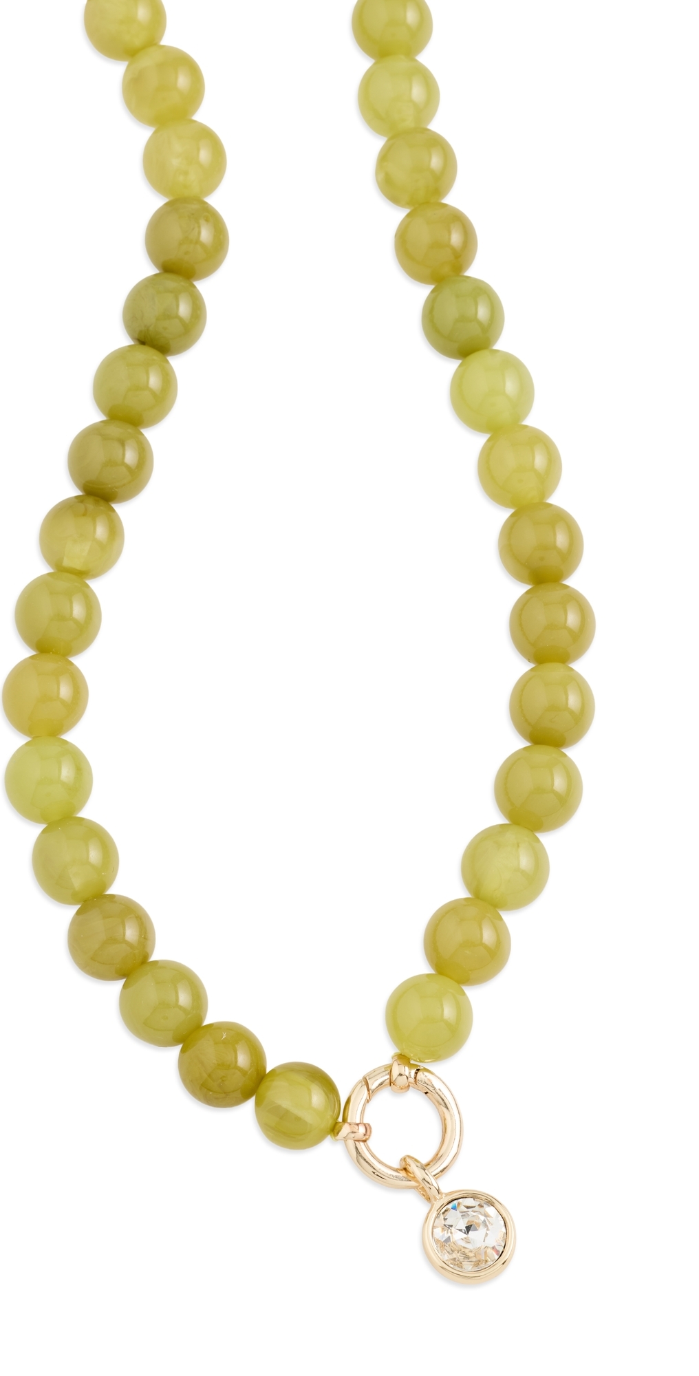 Janette Beaded Ring Necklace Green One Size