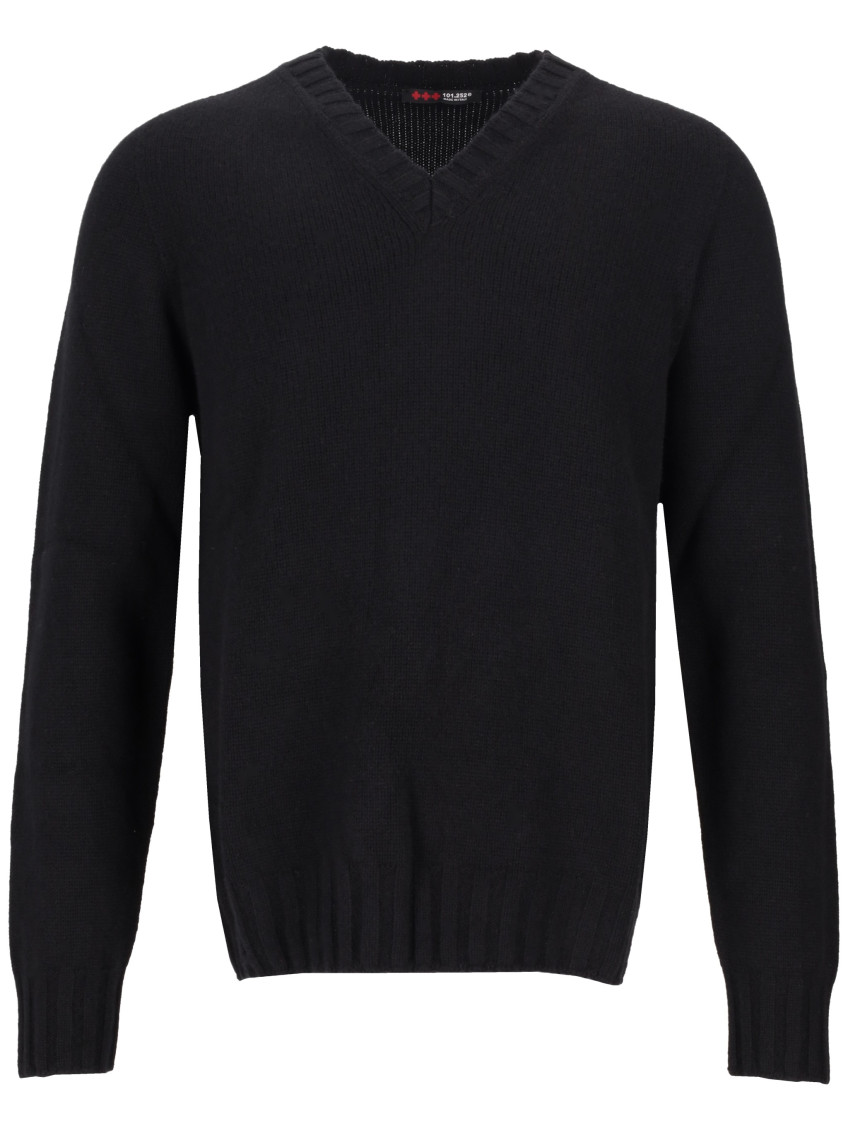 Black V Neck Knit Sweater