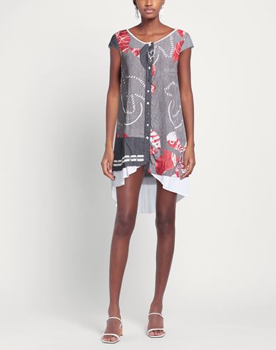 Woman Mini dress Grey Size M Cotton, Polyamide, Elastane, Nylon