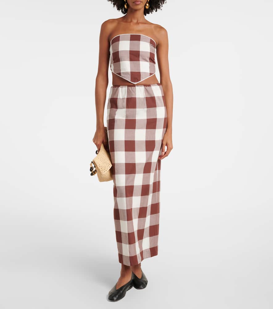 Callie gingham cotton crop top