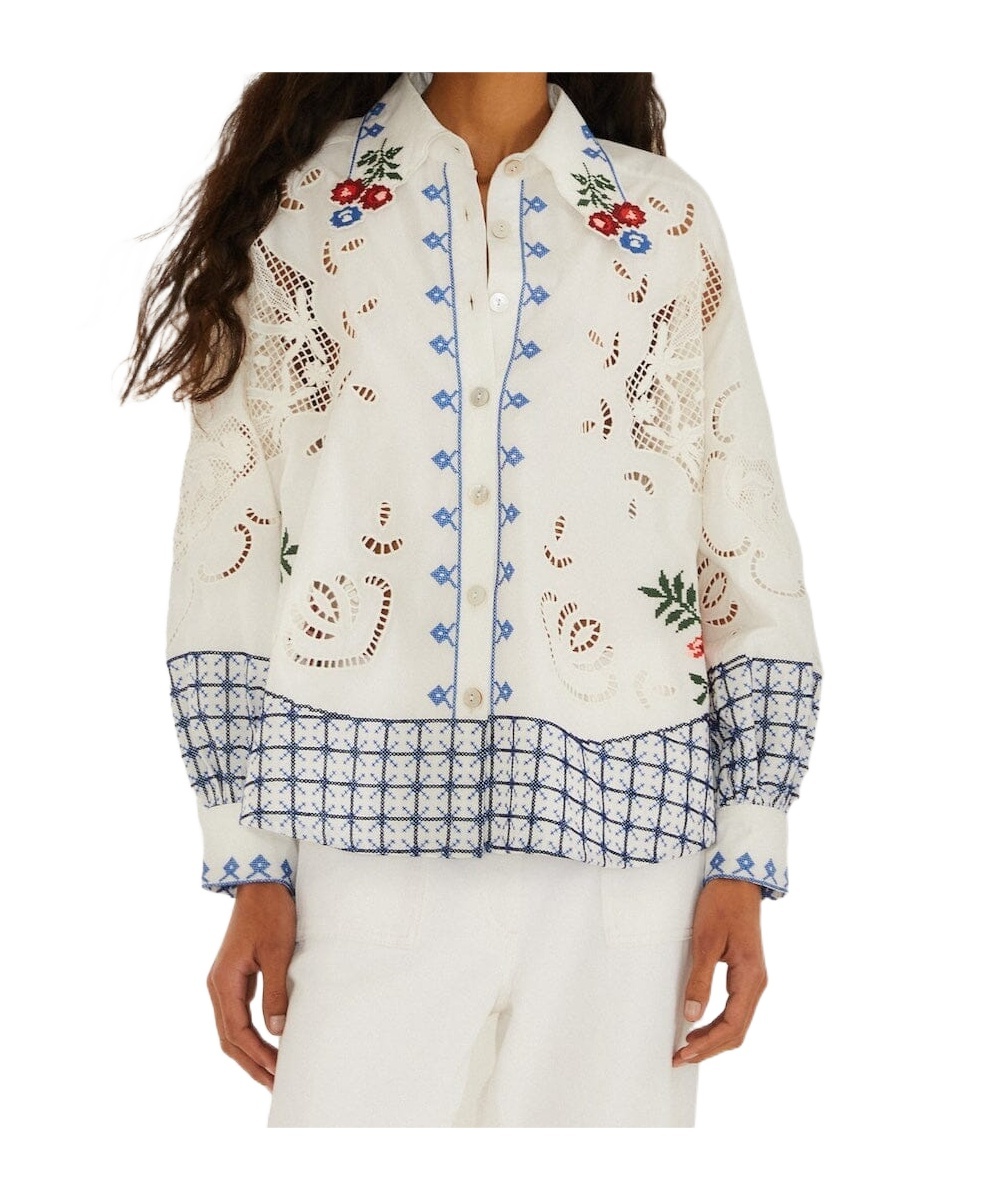 Flowers Richilieu Embroidered Shirt
