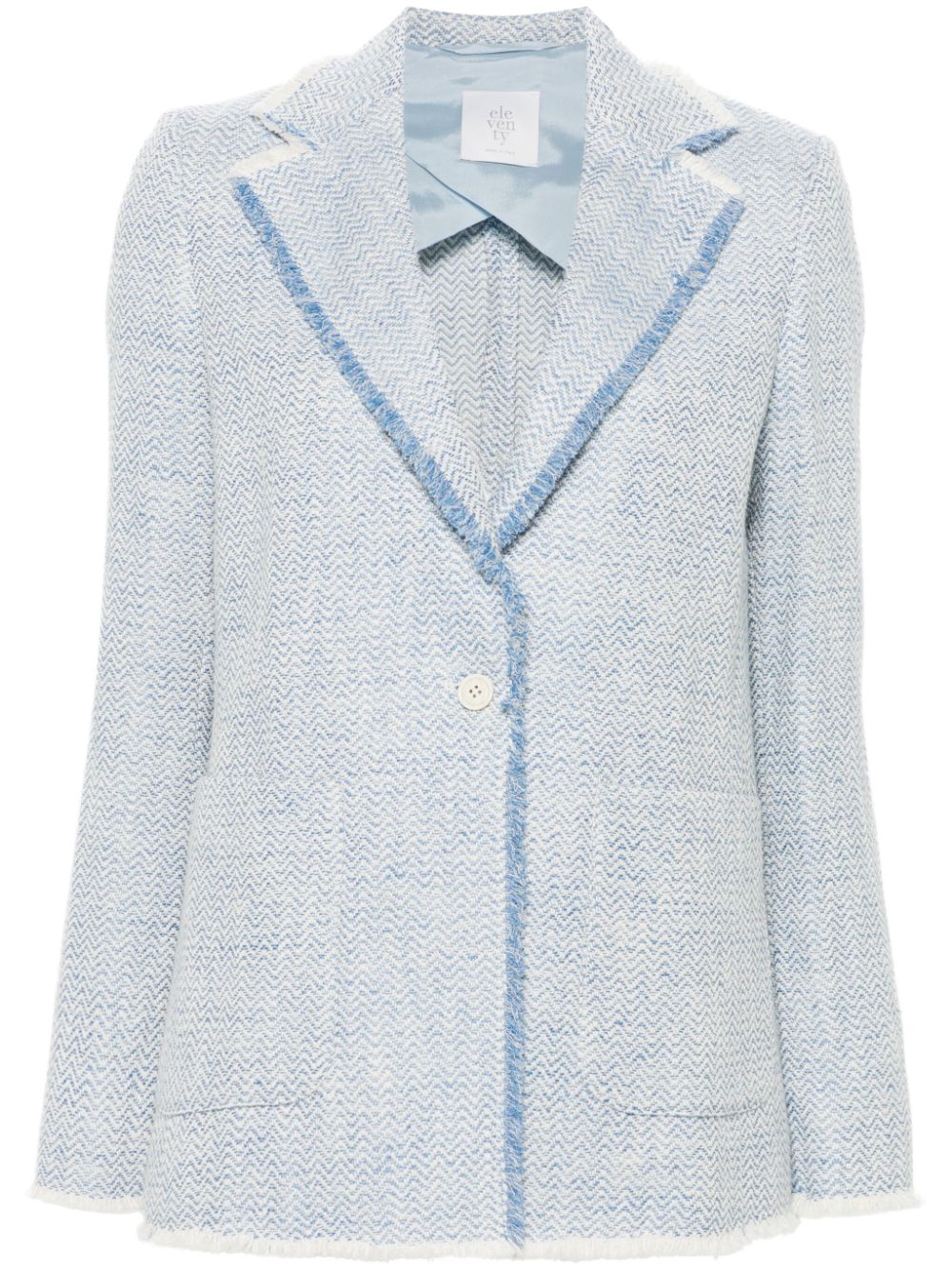 Fringed single-breasted blazer - Blue