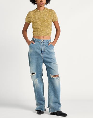 Woman Sweater Gold Size ONESIZE Metallic fiber, Polyamide