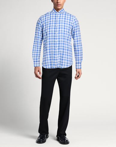 Man Shirt Blue Size 15 ¾ Cotton, Linen