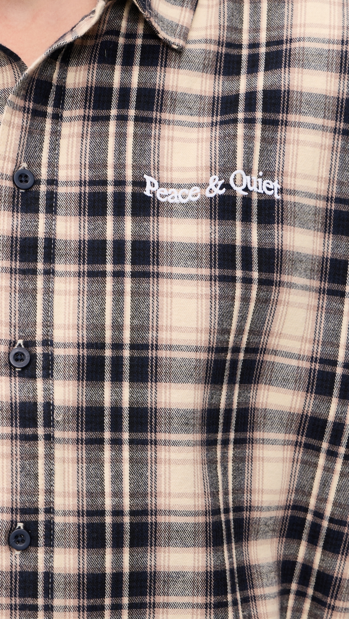 Wordmark Button Up Shirt Navy