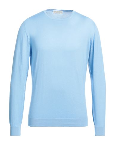 Man Sweater Sky blue Size 48 Cotton
