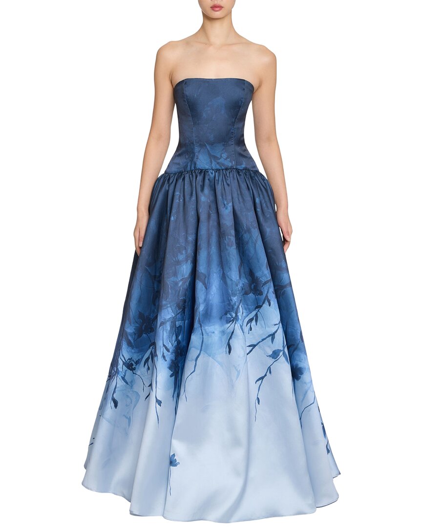 Floral Printed Mikado Gown