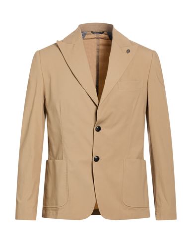 Man Blazer Camel Size 38 Cotton, Elastane
