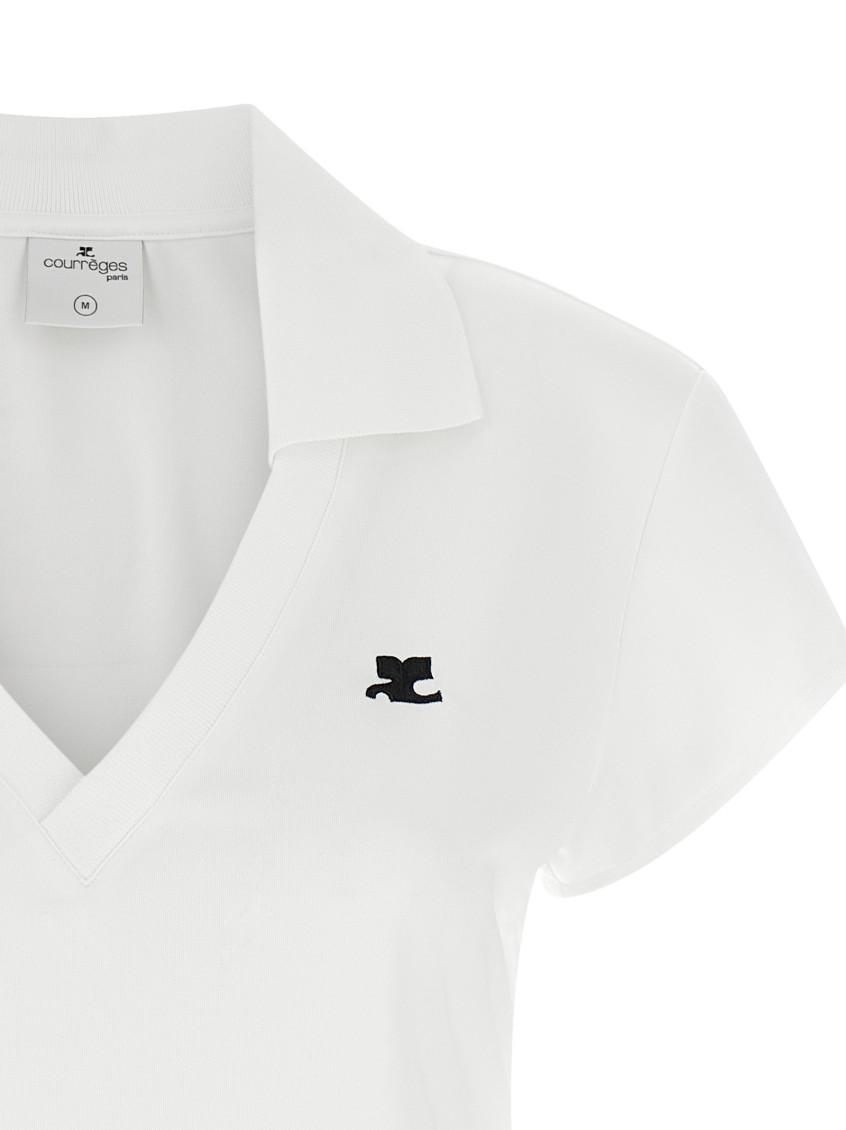 White Sports Cropped T-shirt