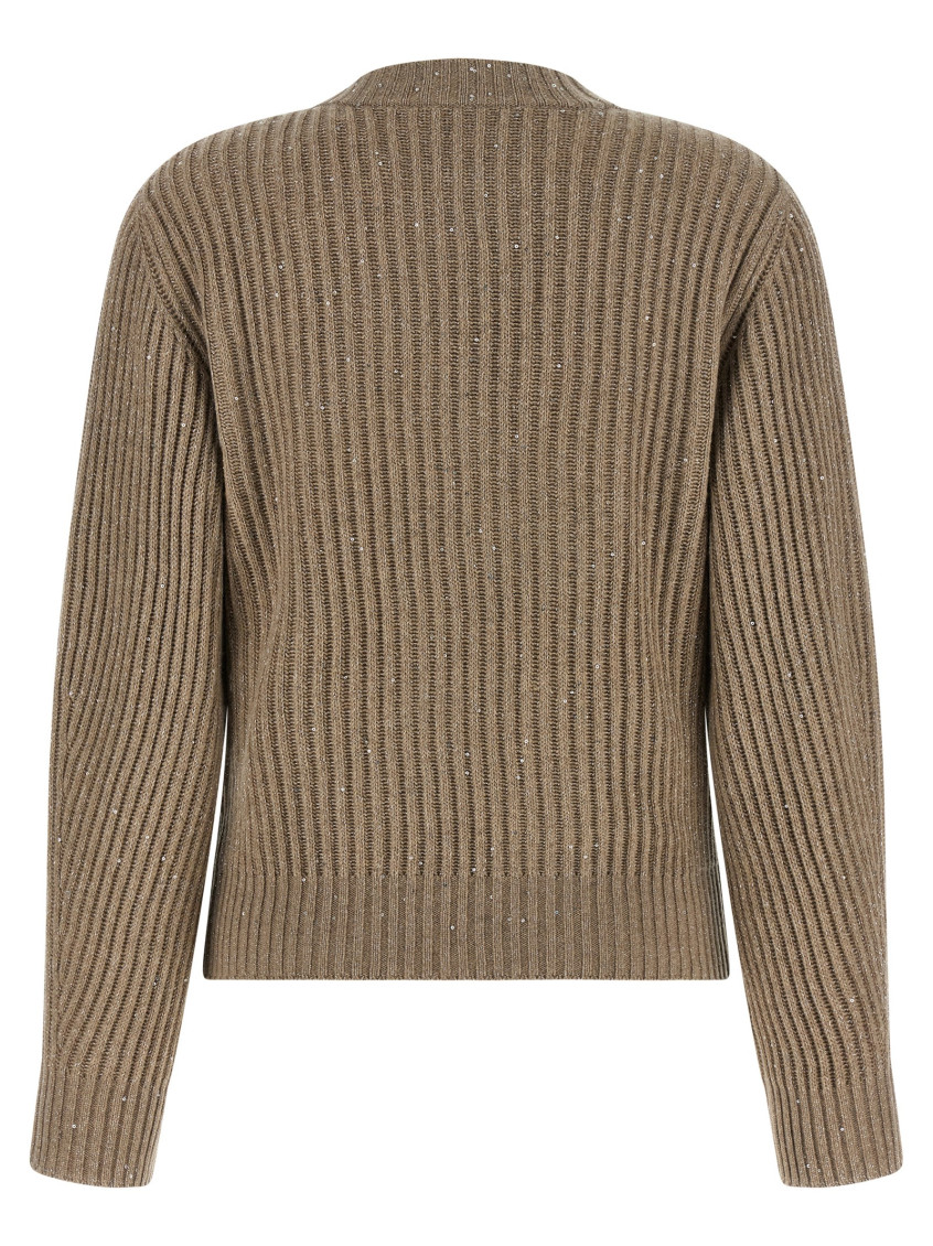 Brunello Cucinelli - sparkling sequin cashmere wool crew sweater