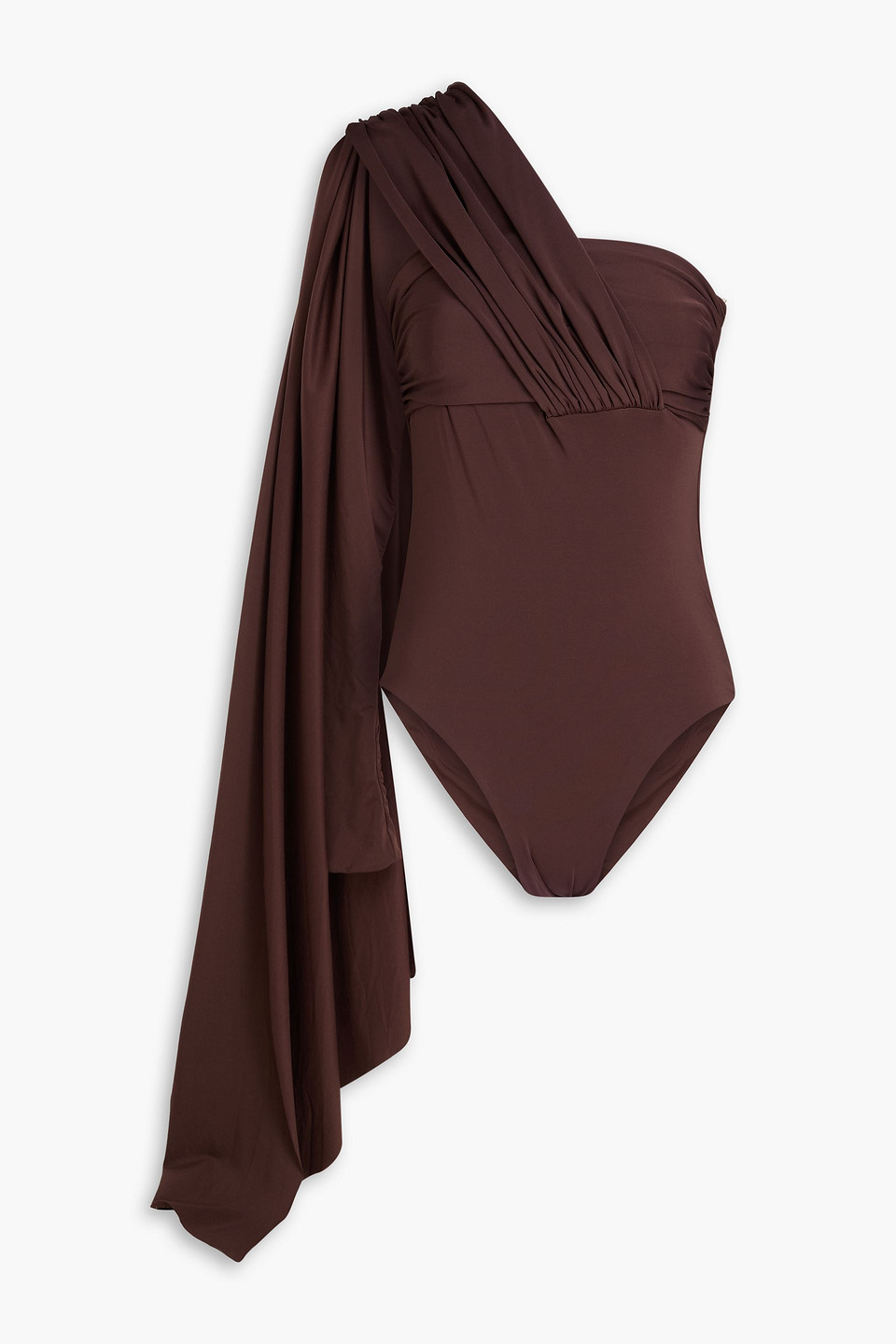 Vionnet draped satin-jersey bodysuit - Brown - ONESIZE