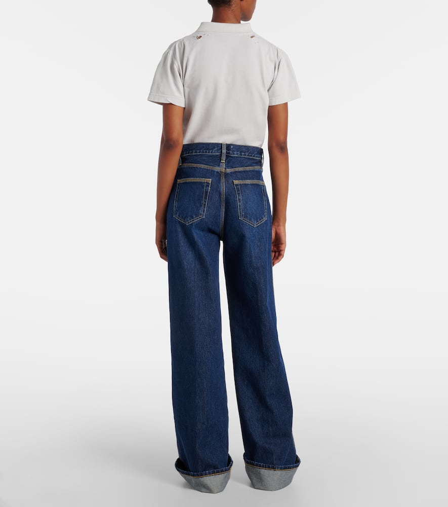 The Cuffed Wide high-rise wide-leg jeans