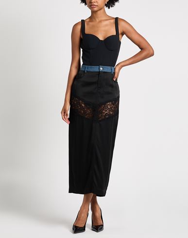 Woman Maxi skirt Black Size 2 Acetate, Viscose, Elastane