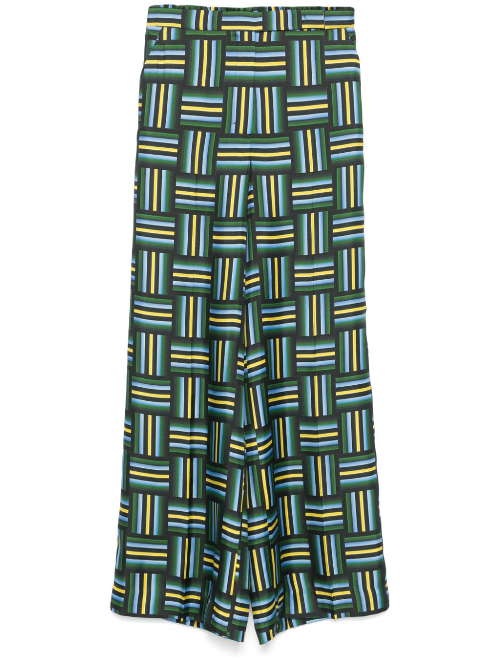 Printed silk trousers - Blue