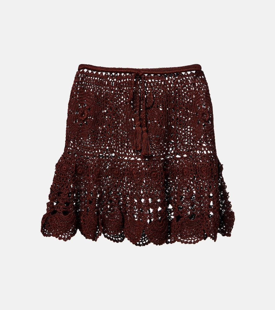 Crochet cotton miniskirt
