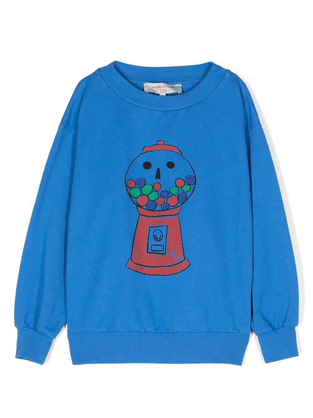 Weekend House Kids. illustration-print cotton sweatshirt - Blue