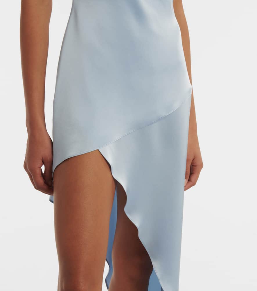 David Koma Asymmetric feather-trimmed cocktail dress