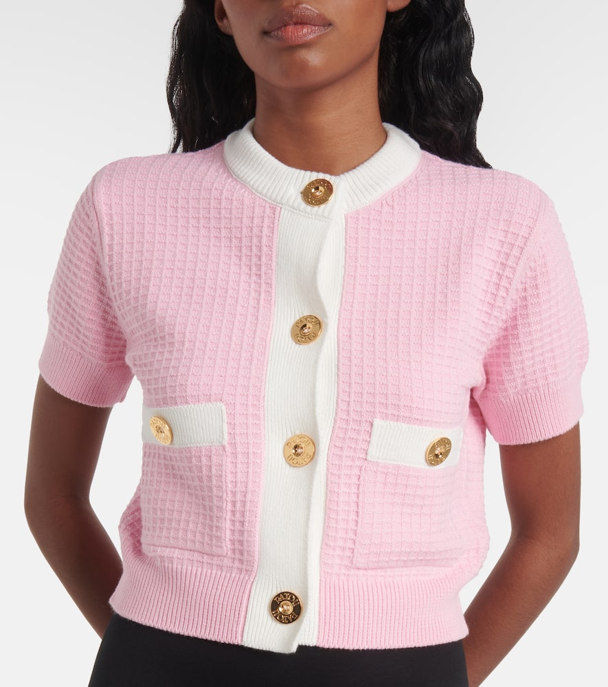 Waffle-knit cotton cardigan