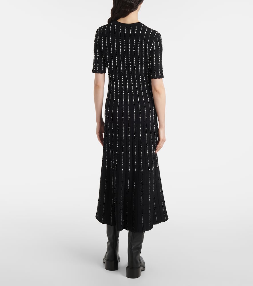 Ribbed-knit cotton-blend midi dress