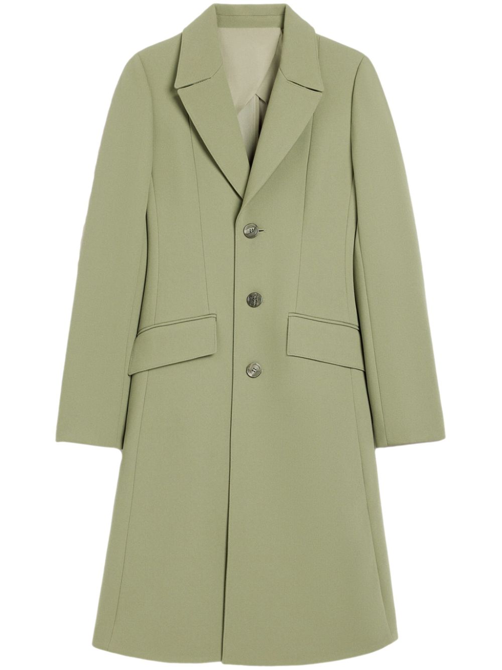 Single-breasted wool coat - Green