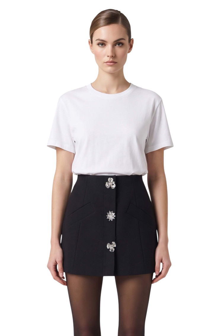 Blumarine - short skirt decorative buttons front pocket