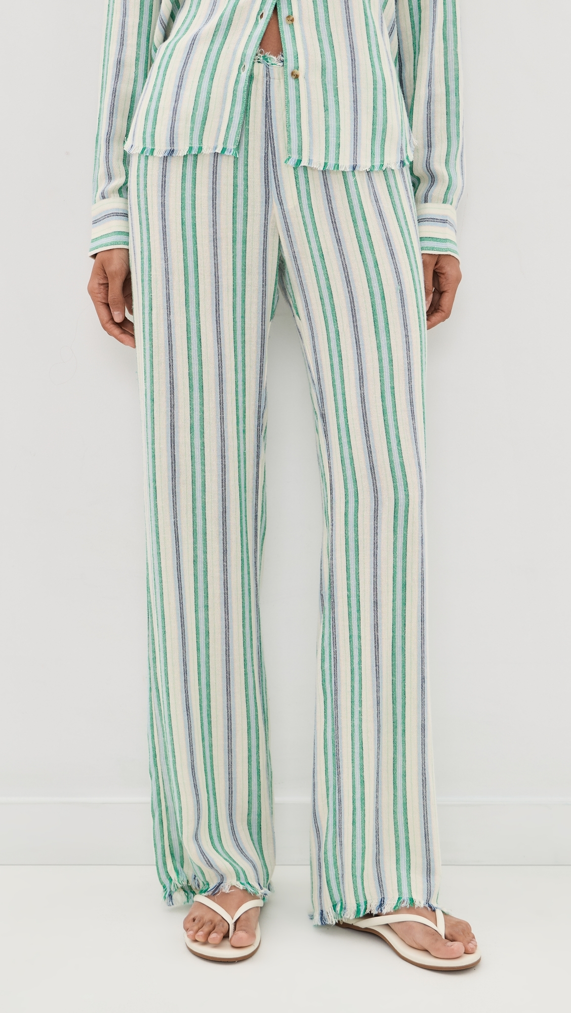 Joseph Pants Blue Moss Stripe