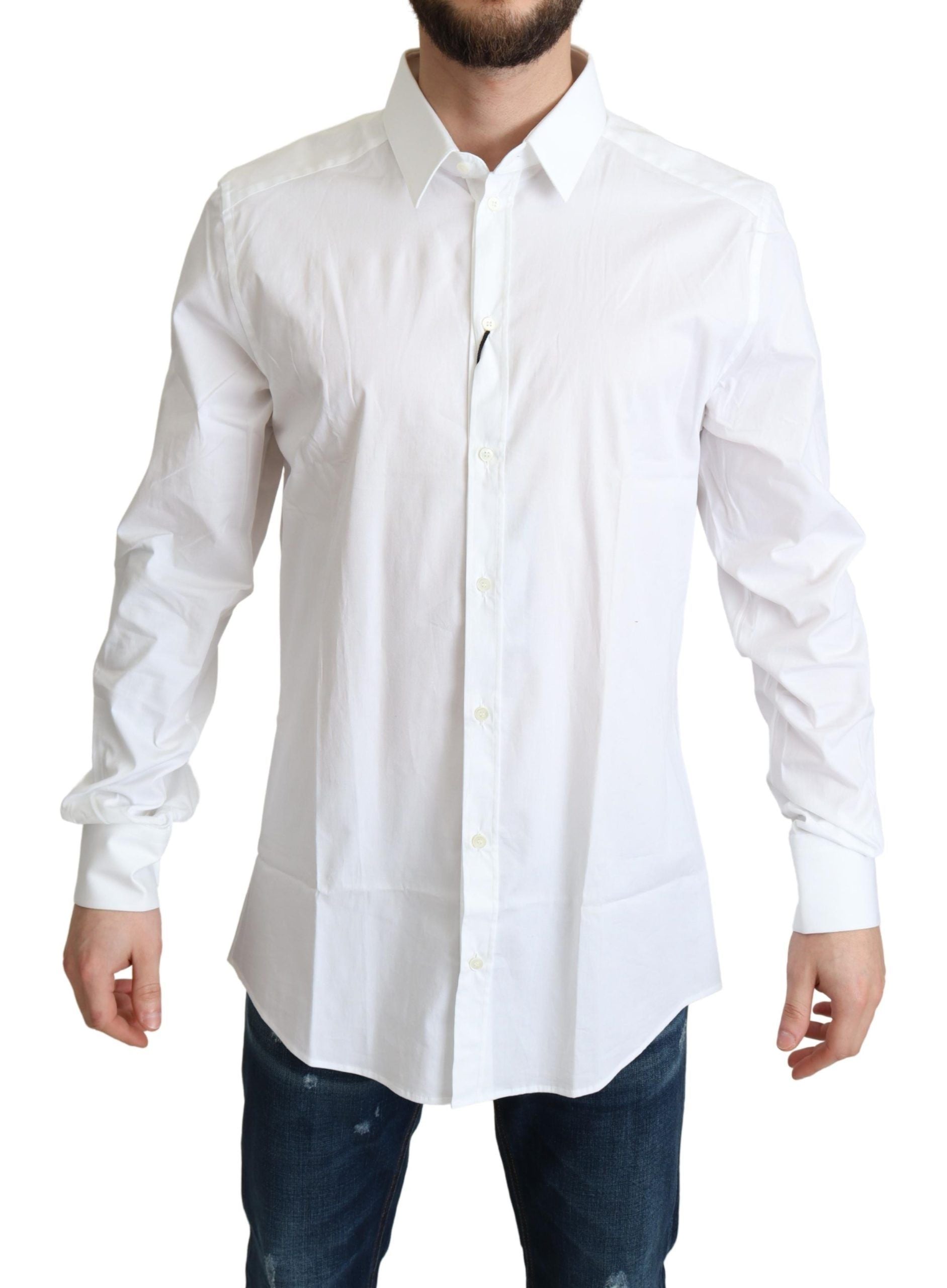 Cotton Stretch Dress Shirt — White