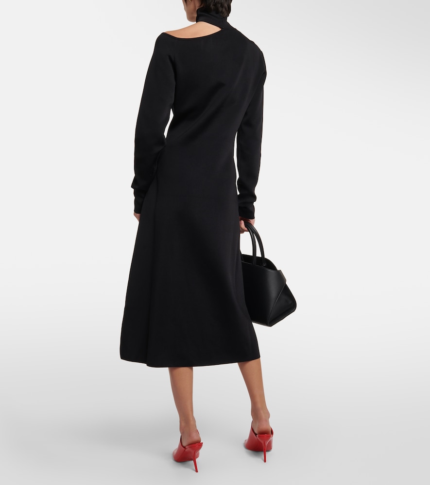 Mockneck jersey midi dress
