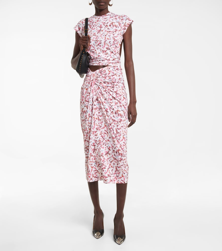 Marant Etoile Jeldia printed jersey midi skirt