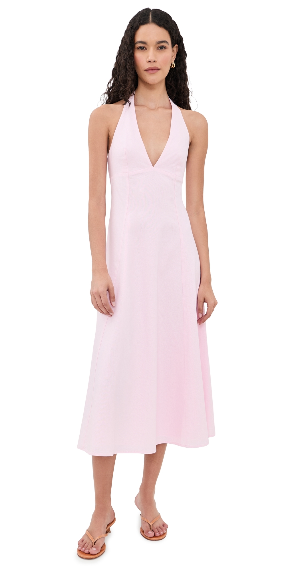 Heidi Halter Midi Dress Light Pink