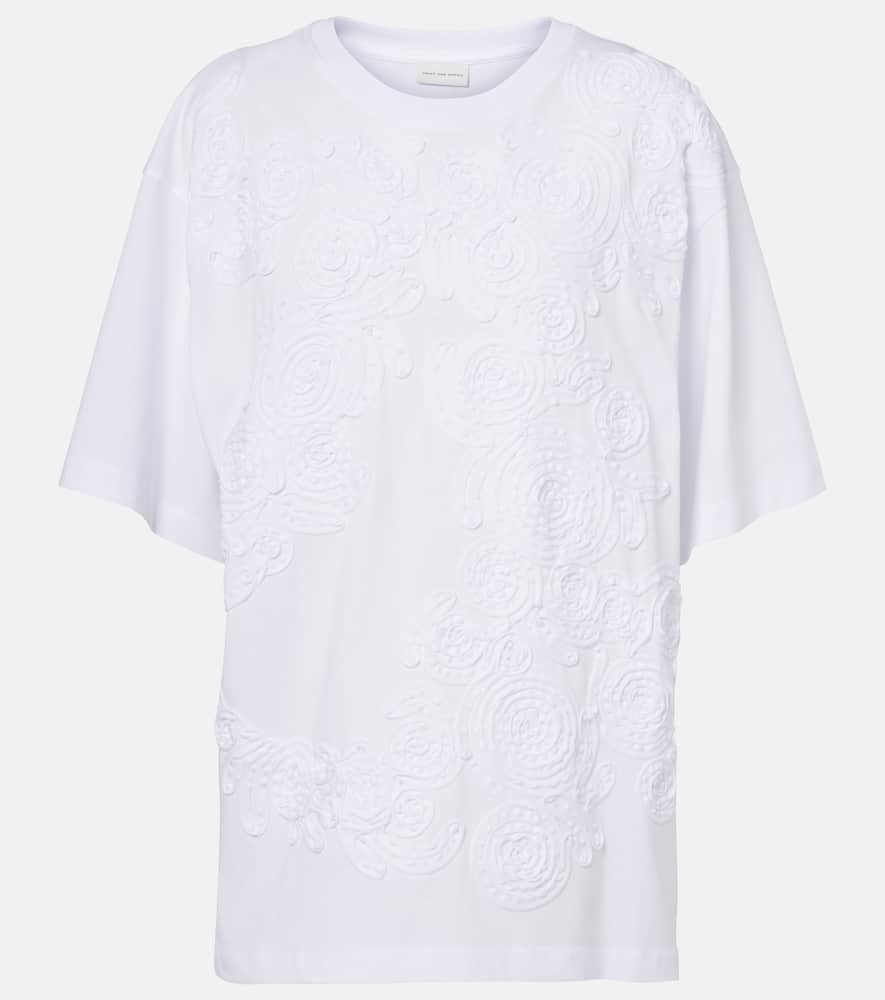 Embroidered oversized cotton T-shirt