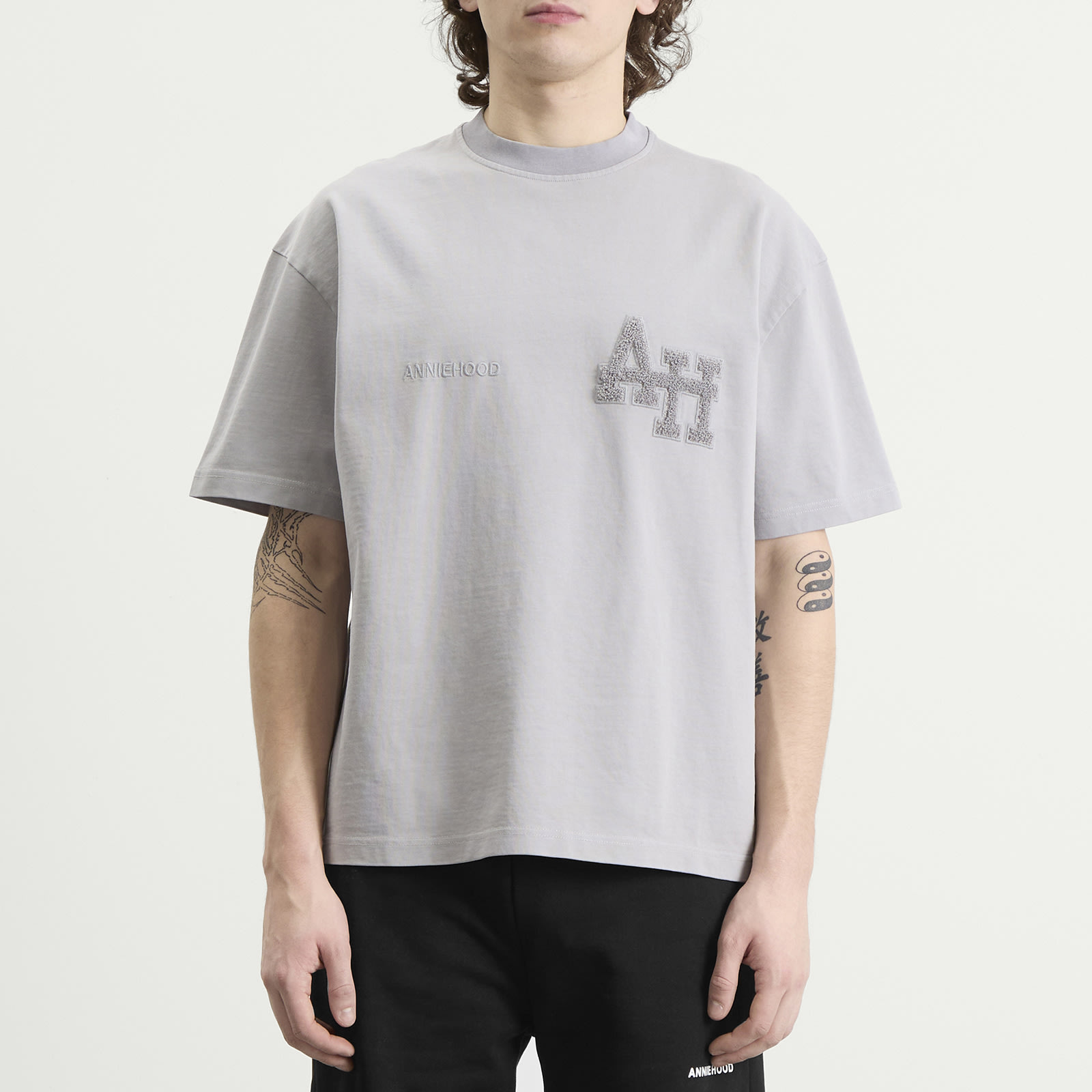 Men's College T-Shirt Washed Grey