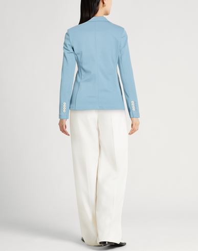 Woman Blazer Pastel blue Size 4 Cotton, Elastane