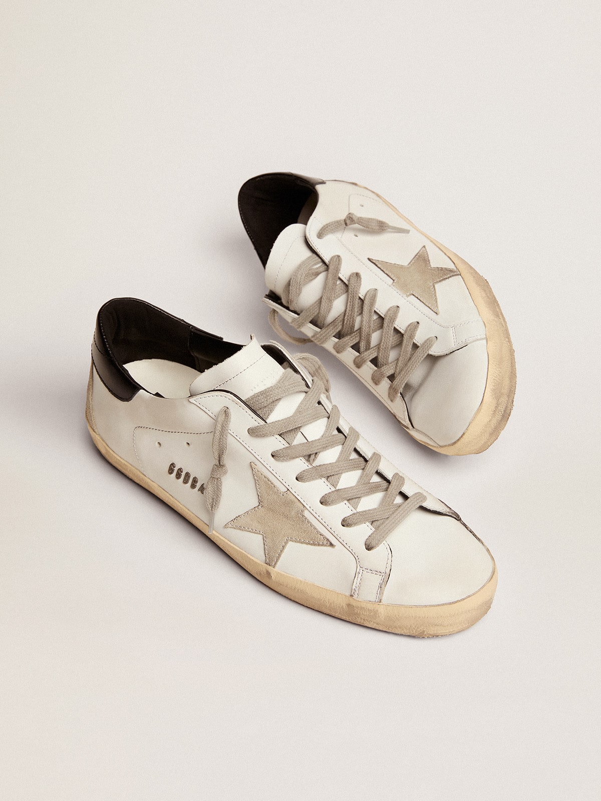 Golden Goose - Men's Super-star With Black Heel Tab And Metal Stud Lettering, Man, Size: 50