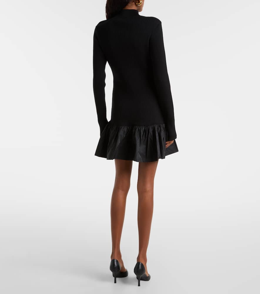 Ruffled wool minidress