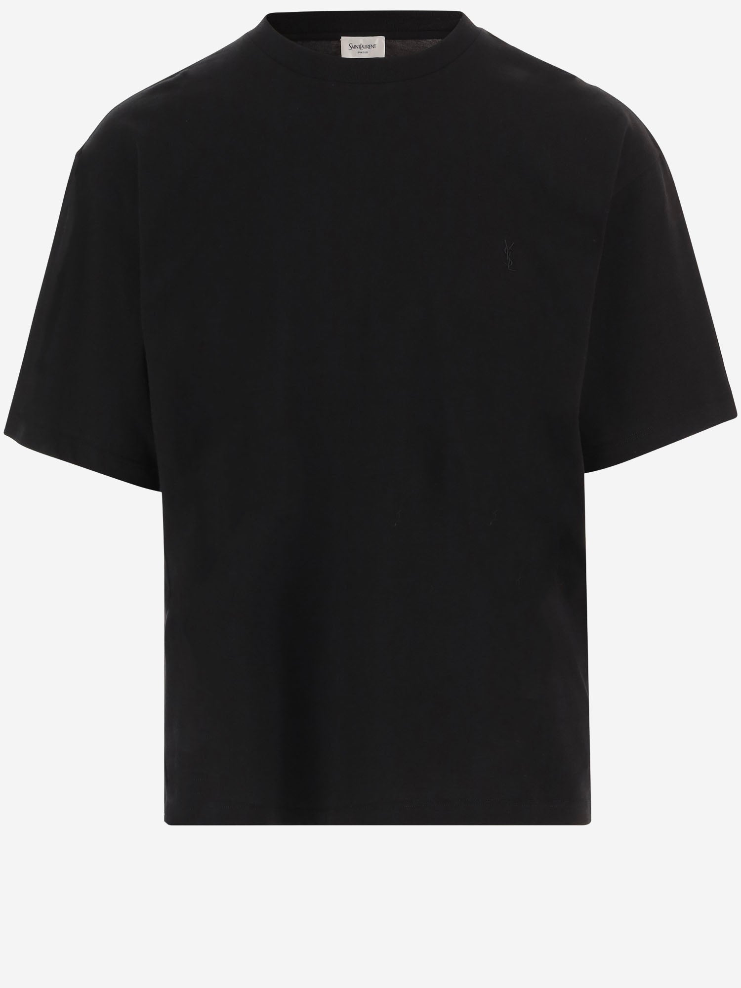 Embroidered Logo Cotton T-Shirt — Black