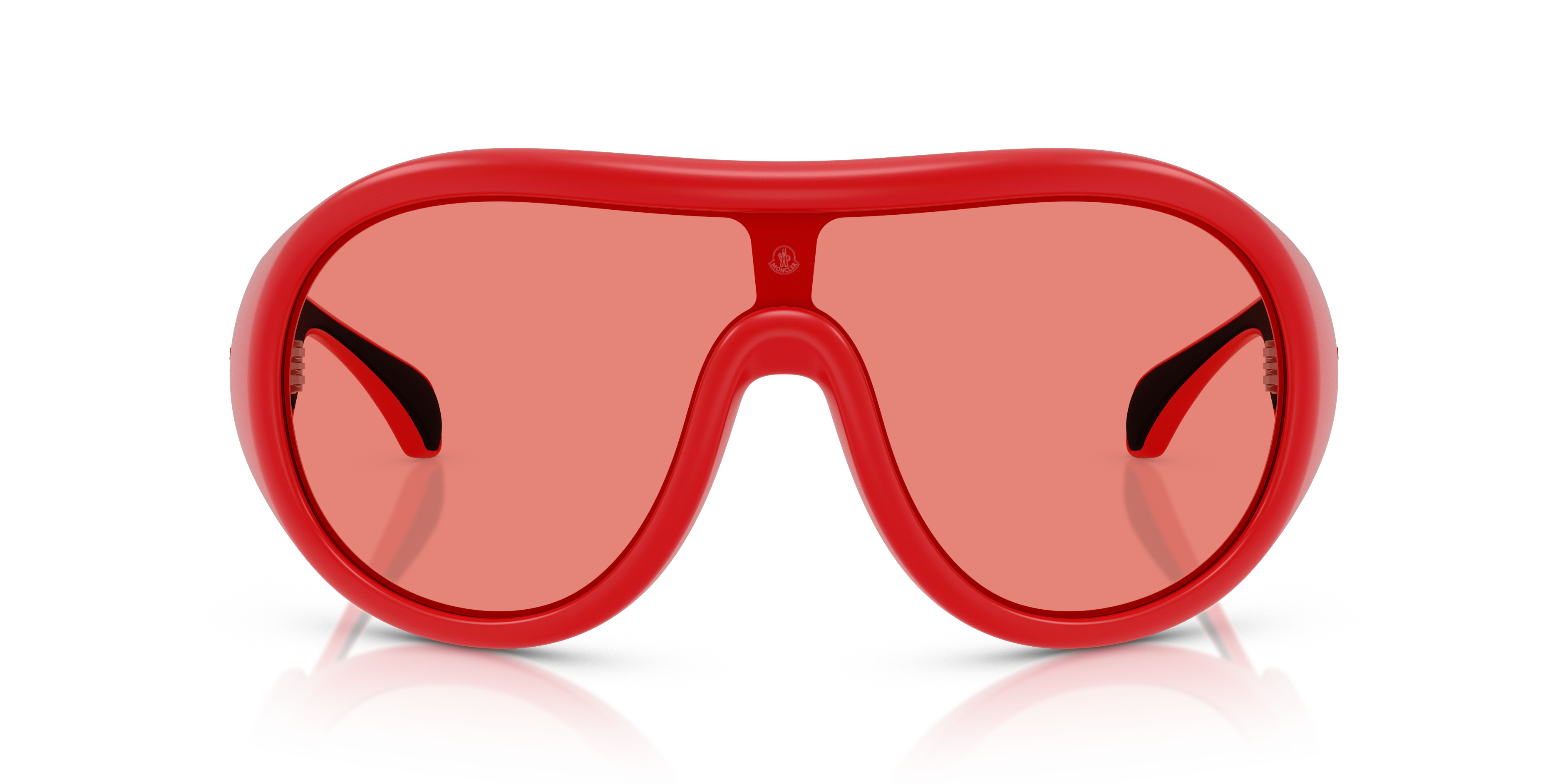Moncler Unisex Moncler ME8004 CLOCHE 501784 Sunglasses Injected Red Red Pilot Norma
