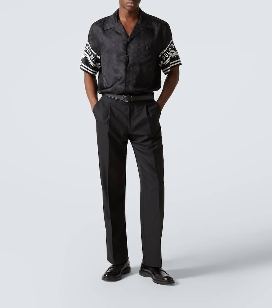 Printed silk twill shirt
