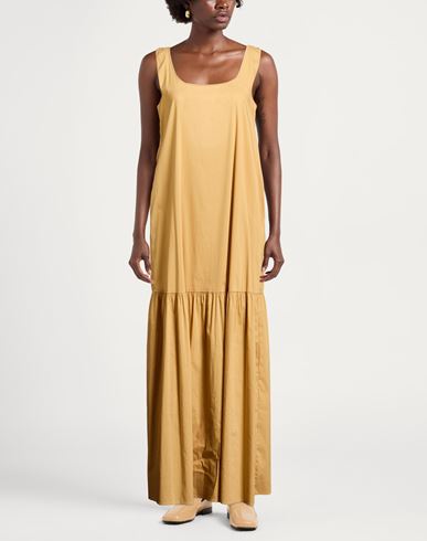 Woman Maxi dress Mustard Size 8 Cotton, Polyamide, Elastane