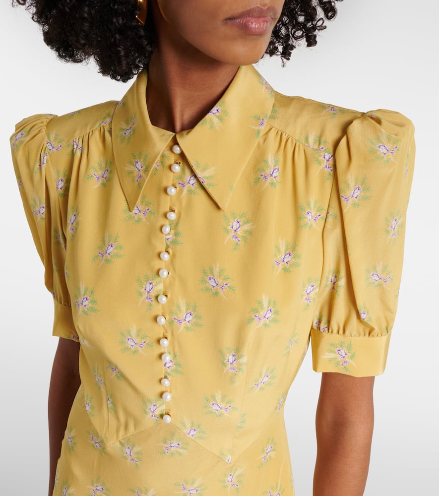 Floral silk midi dress