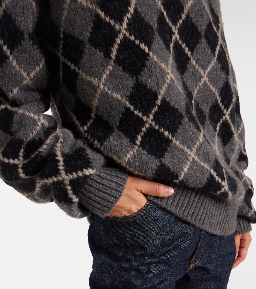 Pratt argyle cashmere sweater